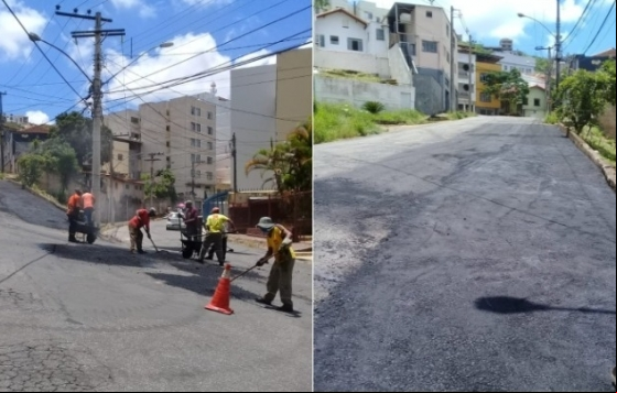 Operação tapa-buracos é intensificada no Jardim Natal e no Caeté Operação tapa-buracos é intensificada no Jardim Natal e no Caeté