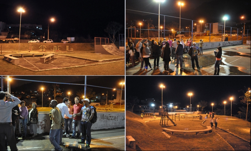 Prefeito confere iluminação de praça no Monte Castelo Prefeito confere iluminação de praça no Monte Castelo