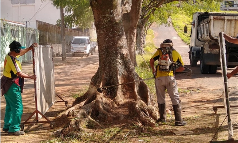 Empav faz manutenção de praças e canteiros em quatro bairros Empav faz manutenção de praças e canteiros em quatro bairros