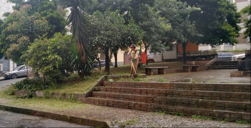 Empav realiza manutenção de praças no sábado Empav realiza manutenção de praças no sábado