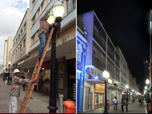 Prefeitura revitaliza iluminação do Calçadão da São João